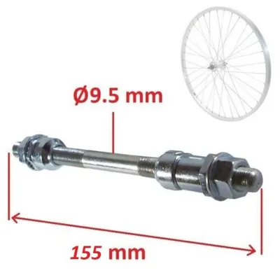 Produktbild von Fahrrad HINTERRADACHSE 9.5mm x 155 mm Achse VOLL NABEN HINTERRAD NABEL RAD