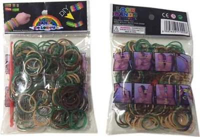 Produktbild von 200 Loom Gummibänder + 10 Verbindungsstücke / Farbe: militär-1