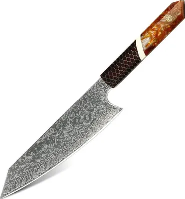 Image de Couteau de Cuisine Damasquiné Shinsei Kiritsuke - Précision et Élégance KP37588
