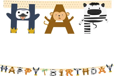 Image de Girlande - Happy Birthday - Zootiere