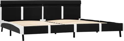 Produktbild von vidaXL Bettgestell mit LED Schwarz Kunstleder 180x200 cm