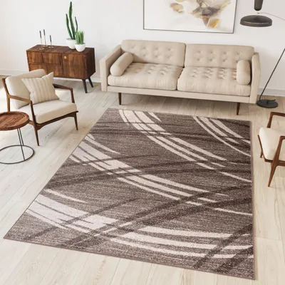 Immagine prodotto di Tappeto soggiorno camera da letto a pelo corto moderno design screziato marrone beige ÖKOTEX 120 x 170 cm