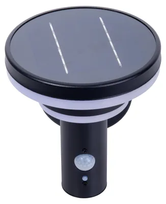 Obrázek produktu pro LED solární venkovní nástěnná lampa "NORA", moderní design, kov a plast, černá barva, rozměry 17,5 x 16 x 18,3 cm, s LED plošinou – stmívatelná – s tlačítkovým spínačem – s čidlem soumraku – s pohybovým senzorem