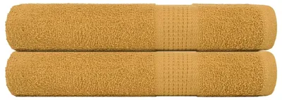 Image de vidaXL Serviettes de sauna FROGN, lot de 2, dorées, 80 x 200 cm, 360 g/m²