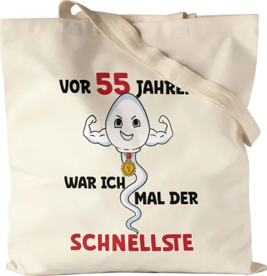 Produktbild von Vor 55 Jahren War Ich Mal Der Schnellste Jutebeutel Stoffbeutel Canvas 55. Geburtstag Let's Dance Alles Gute Let's Party Happy Birthday