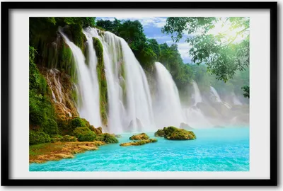 Produktbild von Bild 60x40 MDF-Rahmen, Wandkunst Wasserfall