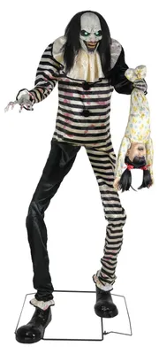 Produktbild von Riesiger Horrorclown mit Kind Halloween Animatronic mit Bewegung, Licht & Sound