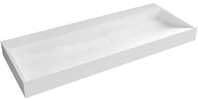 Obrázek produktu pro Umyvadlo z litého mramoru Vita - nástěnné i na desku - bílá lesklá - 100x46 cm