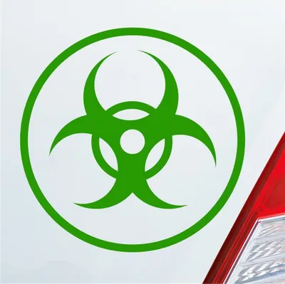 Produktbild von Auto Aufkleber  Hazard Virus Gefahr Corona Krank Infiziert Viren 10x5 cm Hellgrün Sticker Heckscheibenaufkleber