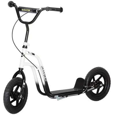 Productafbeelding van AIYAPLAY Rolstoel-geschikte kinderstep met verstelbaar stuur, 12-inch wielen, wit
