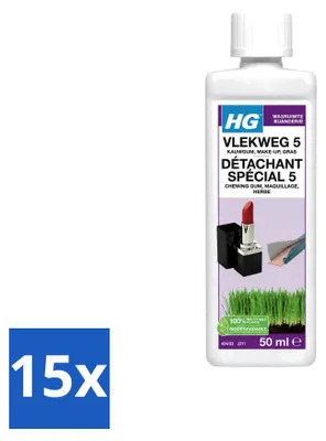 Produktbild von 15 x HG Vlekweg 5 Fleckentferner für Textilien - 50 ml - Vorteilspackung - 15 Stücke