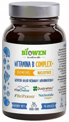 Suplement diety Biowen witamina B complex B1 B2 B3 B5 B6 B12 90 kapsułek