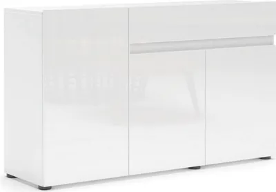 Produktbild von Kommode Dferrarin, Wohnzimmerbuffet, Wohnzimmer-Sideboard, Moderne Küchen-Speisekammer,  Italy, 135x38h79 cm, Glänzendes Weiß