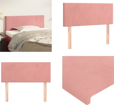 Image de vidaXL Tête de lit rose 90x5x78/88 cm velours - Tête de lit - Têtes de lit - Tête de lit