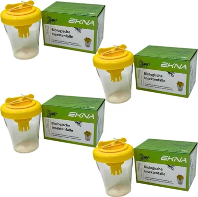 Produktbild von EKNA Wespenfalle für draußen - Biologische Wespen Falle - Wasp Trap - Wespen falle 4er Set