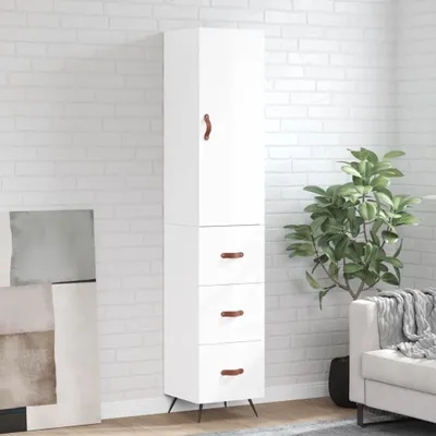Produktbild von vidaXL Highboard Hochglanz-Weiß 34,5x34x180 cm Holzwerkstoff