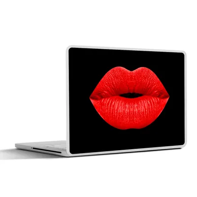 Produktbild von MuchoWow® Laptop Aufkleber Sticker Cover Lippen - Rot - Schwarz 36.5x27.5 cm - Laptop-Sticker