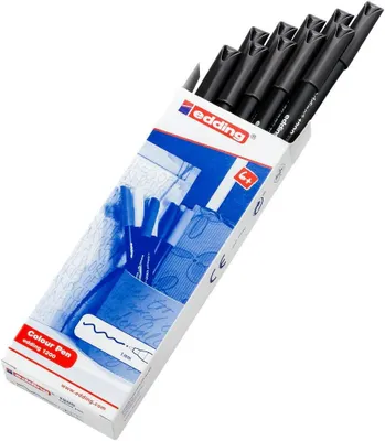 Productafbeelding van 10 stuks EDDING 1200-1 fiberpen, kleur: zwart, lijndikte: 0,5 - 1 mm
