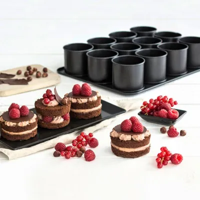 Produktbild von Mini-Kuchenbackblech und Zuckergussspatel – ZENKER – Schwarz Metallic