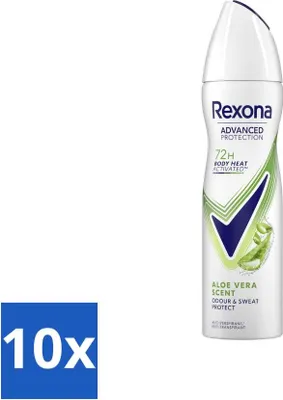 Obrázok produktu pre Rexona - Dezodorant v spreji - vôňa aloe vera - vyživujúci a svieži - 150 ml - hodnotné balenie - 10 kusov