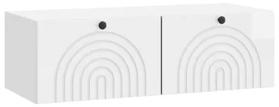 Image de Meuble TV mural Montage mural Blanc brillant 98 x 41 x 30 cm