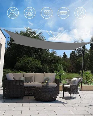 Produktbild von Famanu Sonnensegel 3 x 5 m - Wetterbeständig, UV-Schutz, atmungsaktiv