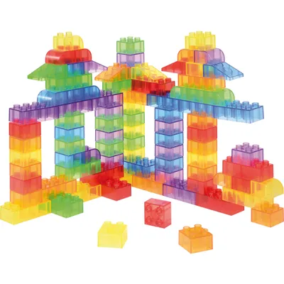 Immagine prodotto di EDUPLAY 120574 Blocchi da costruzione trasparenti, plastica, trasparenti, 90 pezzi (1 set)