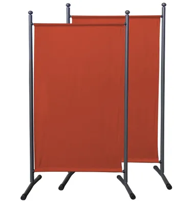 Produktbild von 2 Stück Paravent 180 x 78 cm Rotorange - Raumteiler Stellwand Blickdicht Innen & Außen - Garten & Balkon Sichtschutz Trennwand