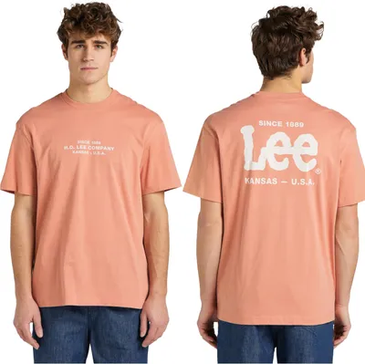 Zdjęcie produktu dla LEE Męskie, T-shirt LOGO LOOSE TEE, L, pomarańczowy, sport, koszulka, koszulka