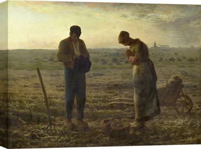 Obrázok produktu pre Umelecká tlač na plátne - Jean-François Millet, Anjel Pána - 100x70 cm