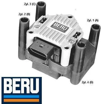 Produktbild von Beru Zündspule für Audi A1 A3 A4 Seat Toledo Skoda Fabia VW Golf Bora