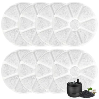 Image de 8 filtres pour fontaine à eau pour chats, compatibles avec le modèle Philips PAW3210/02, filtres de remplacement à charbon actif