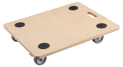 Produktbild von Metafranc Transportroller 590 x 490 mm 200 kg Tragkraft Sperrholz PolyurethanRäder Feststeller Möbelroller