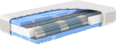 A cutaway view of a mattress showing its internal layers.