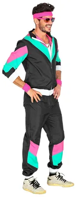 Produktbild von Kostüm Outfit Sportler Trainingsanzug DISCO 80er L