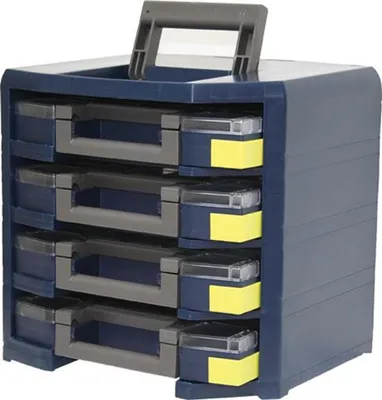 Produktbild von Raaco Trageschrank HandyBoxxserPolypropylen mit 4 Sortimentskoffern blau