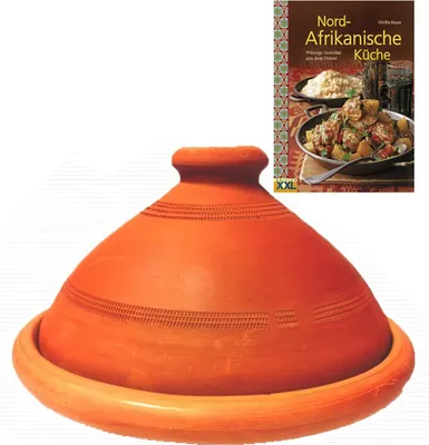 Immagine prodotto di set di 2 Tajine Tuareg ORIGINALI Ø 30cm + Ricettario di cucina nordafricana
