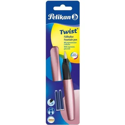 Zdjęcie produktu dla Pelikan 806268, Różowy, System napełniania nabojem, Niebieski, Kursywa, Stal nierdzewna, Średni