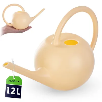 Zdjęcie produktu dla Konewka KADAX 1,2 l, mała plastikowa konewka do kwiatów i roślin domowych, konewka z długą wylewką ułatwiającą podlewanie, konewka ogrodowa (kremowa)