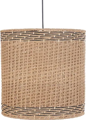 Produktbild von BELIANI Hängelampe Naturfarben aus Papierseil Trommelform Boho Stil Modern Hängeleuchte für Esstisch Esszimmer Wohnzimmer Schlafzimmer