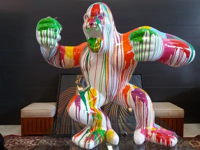 Produktbild von Designer Figur Statue Moderne Figuren Statuen Dekoration Deko Gorilla Garten Neu