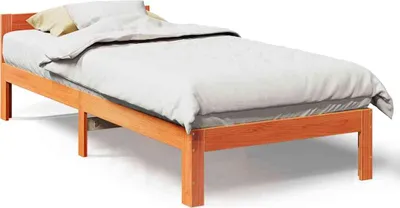 Image de vidaXL Lit en bois massif sans matelas pin brun cireux 80x200 cm