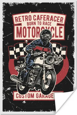 Produktbild von MuchoWow® Poster Motor - Vintage - Flagge 60x90 cm - Wanddekoration
