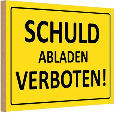 Produktbild von vianmo Holzschild 12x18 cm Schuld abladen verboten Warnschild Hinweisschild