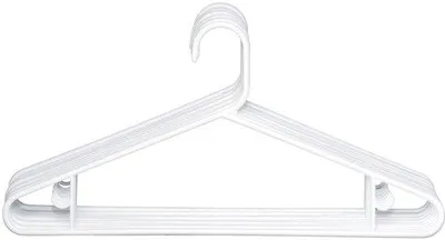 Image de Ensemble de 10 cintres blancs en plastique souple Unyqoos®, gain de place, avec 2 crochets pour chemises et vestes
