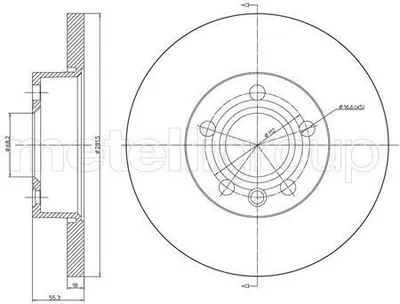 Produktbild von 2x METELLI Bremsscheibe 23-0484 55 2mm 282 0mm