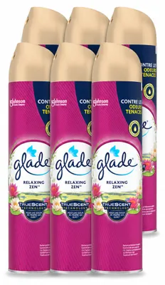 Zdjęcie produktu dla 6 sztuk sprayu do pomieszczeń Glade Relaxing Zen - 300 ml - zestaw ekonomiczny