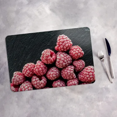 Produktbild von Tischset 4x45x30 cm + 10fi cm Platzset Tischmatte Platzmatte Untersetzer - gefrorene Himbeere