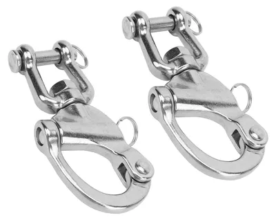 Image de 2 pièces, manille à déclenchement rapide en acier inoxydable 316, haute résistance, universelle, pour gréement de voiliers, 128 mm
