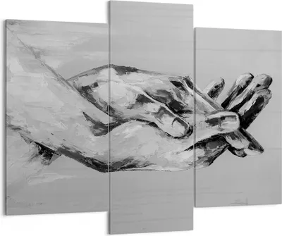 Produktbild von Bild auf Leinwand - Leinwandbild - 3 Teile - Handschriftlich Hände Schwarzweiß - 130x100cm Wand Bild Wanddeko Wandbilder Leinwanddruck Bilder Wanddekoration Leinwand bilder CB130x100-4566